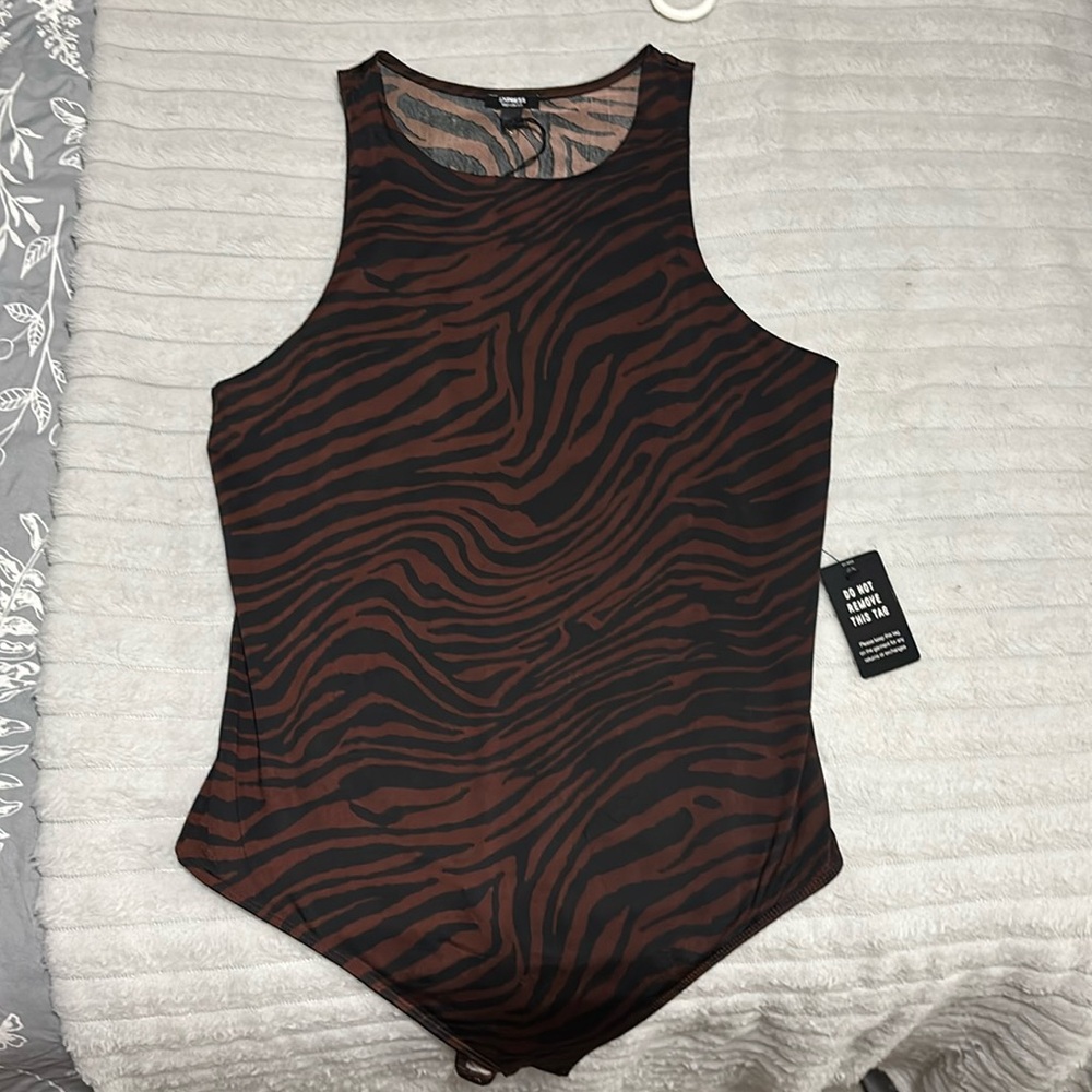 Express tiger print bodysuit